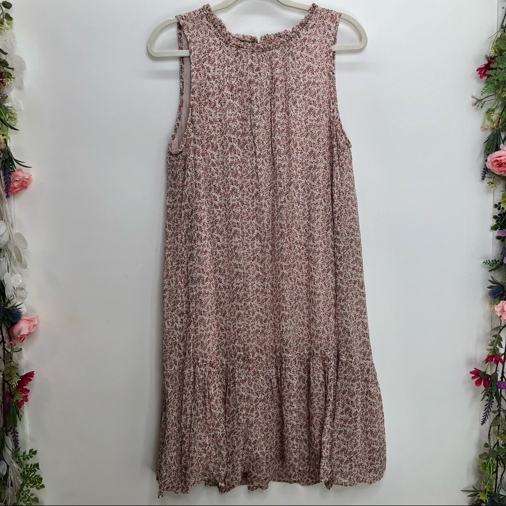 Anthropologie Pink Floral Mini Dress